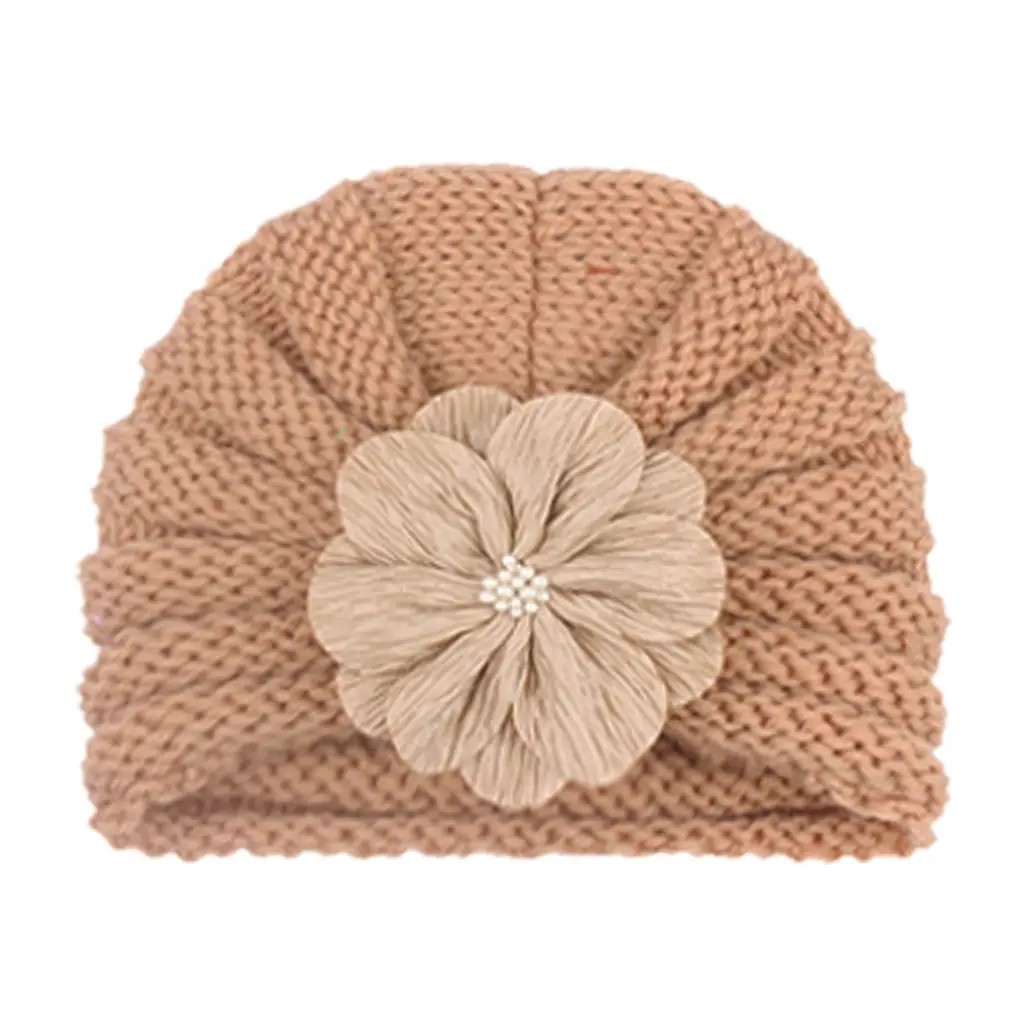 Yellow Woolen Flower Baby Hat for Girls - Image 6