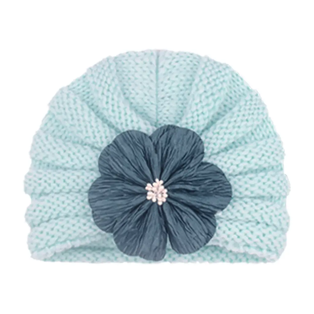 Yellow Woolen Flower Baby Hat for Girls - Image 7