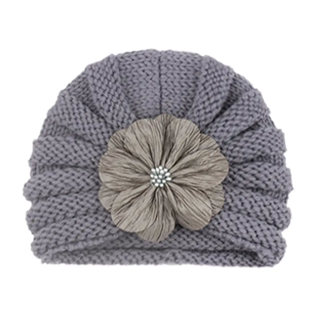 Yellow Woolen Flower Baby Hat for Girls - Image 8