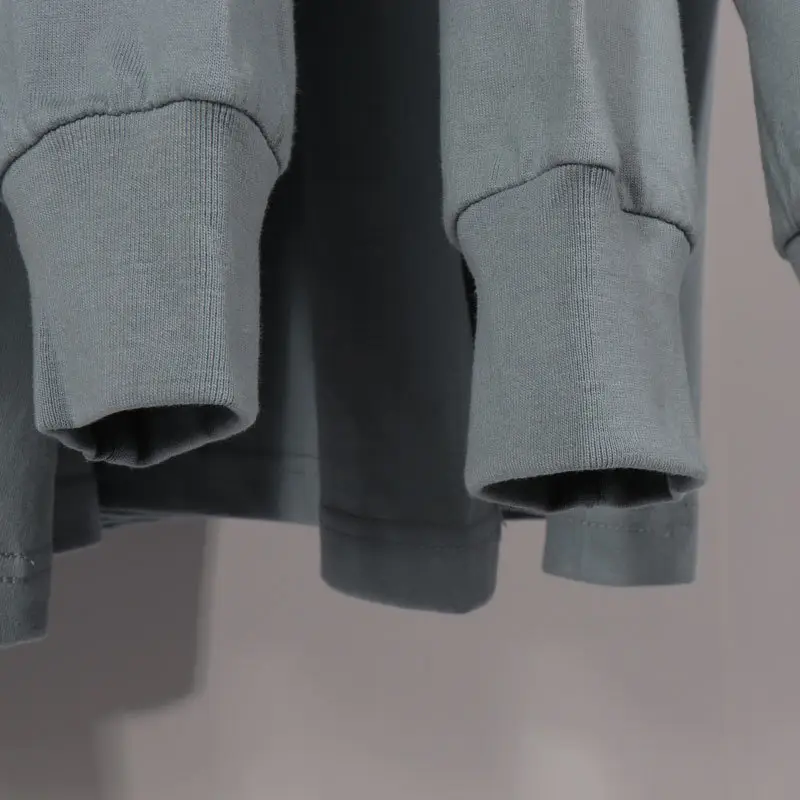 Men Cotton Grey Long Sleeve T-Shirt Set 3 Pack Rib Neck