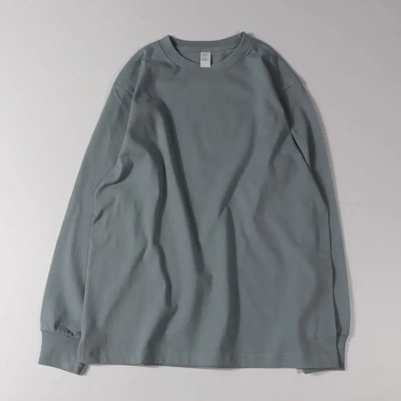 Men Cotton Grey Long Sleeve T-Shirt Set 3 Pack Rib Neck