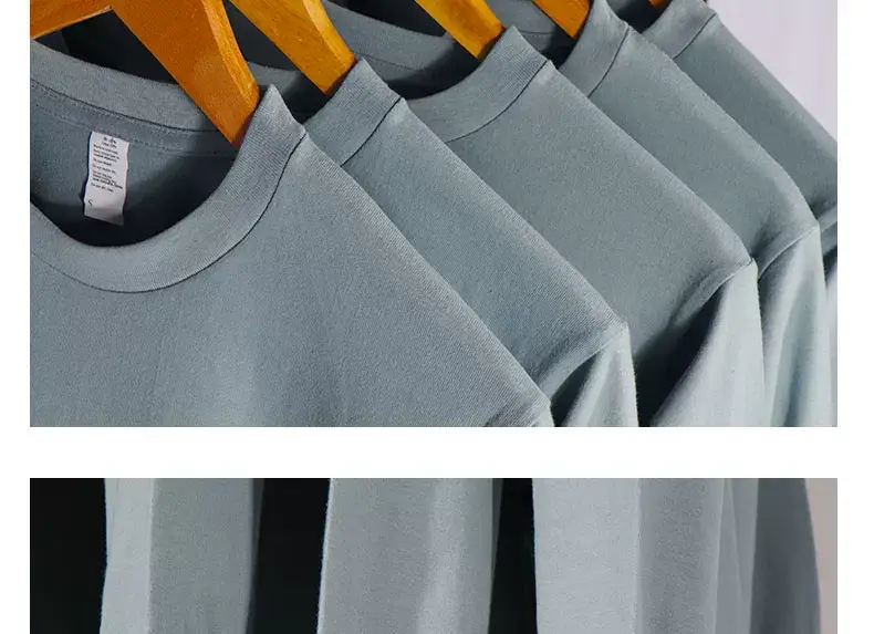 Men Cotton Grey Long Sleeve T-Shirt Set 3 Pack Rib Neck — feature 5