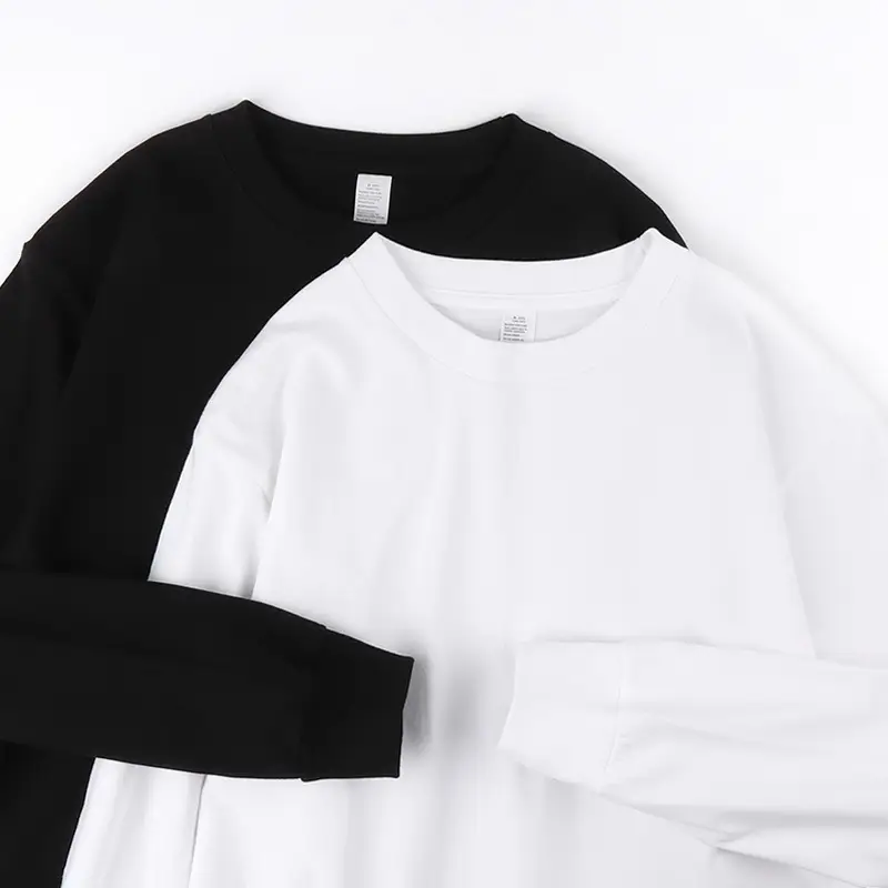 Japanese Heavy Cotton Long Sleeve T-Shirt Black - Image 29