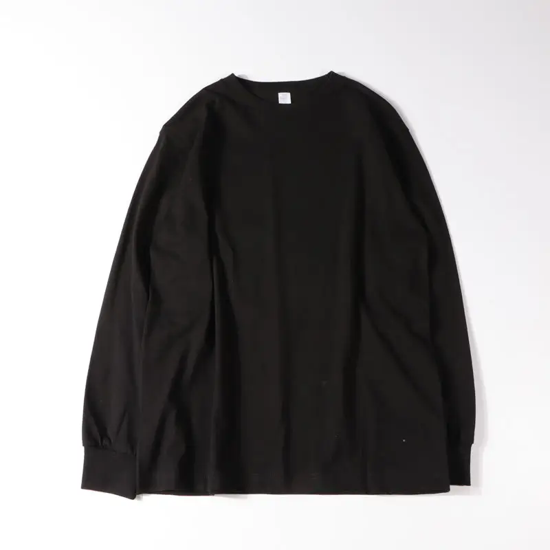 Japanese Heavy Cotton Long Sleeve T-Shirt Black - Image 4