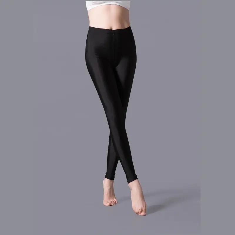 Purple Glossy Leggings for Dance Performance