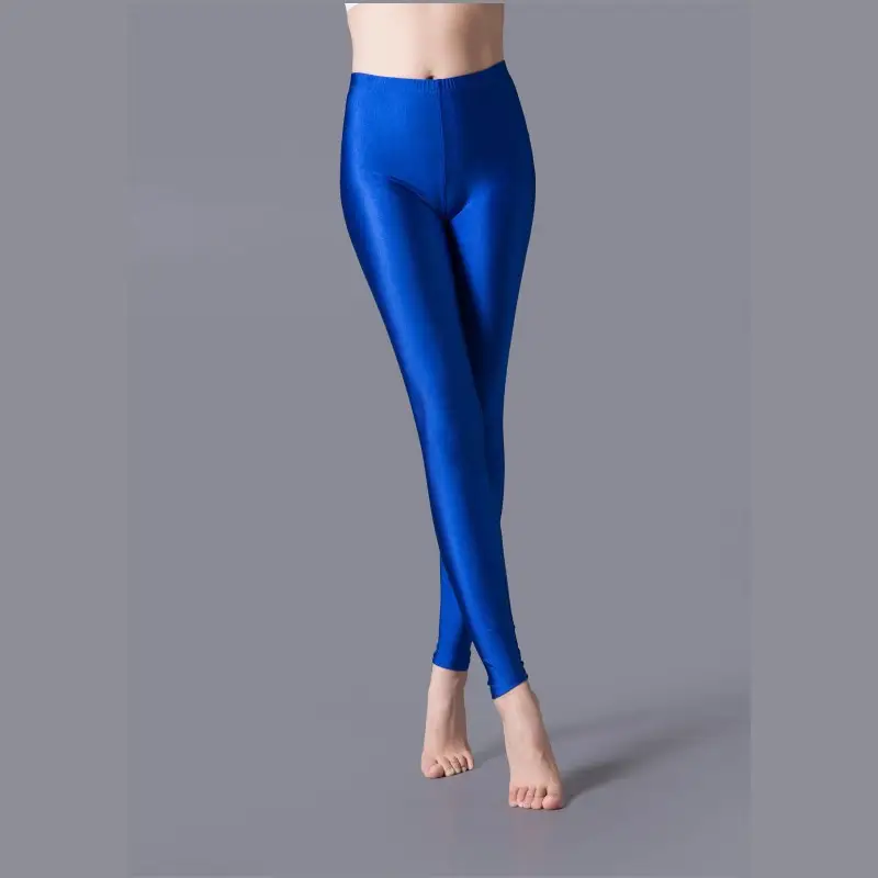 Purple Glossy Leggings for Dance Performance