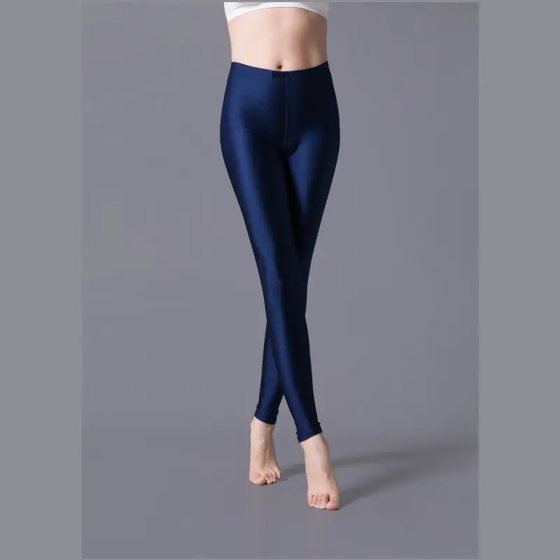 Purple Glossy Leggings for Dance Performance