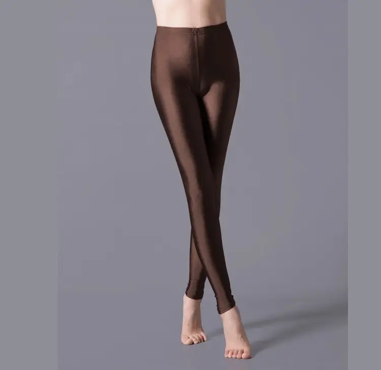 Purple Glossy Leggings for Dance Performance
