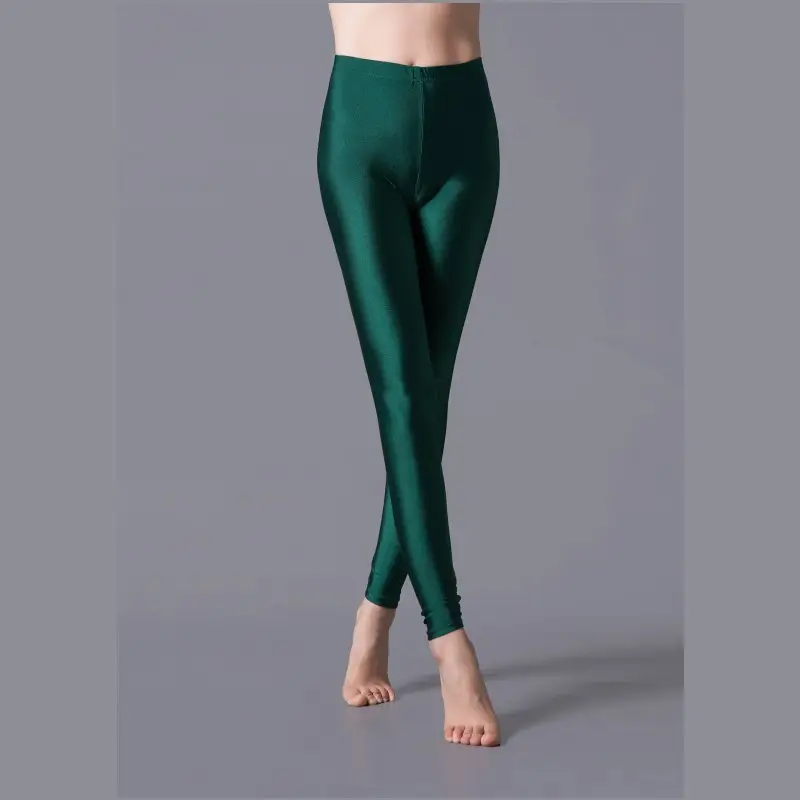 Purple Glossy Leggings for Dance Performance