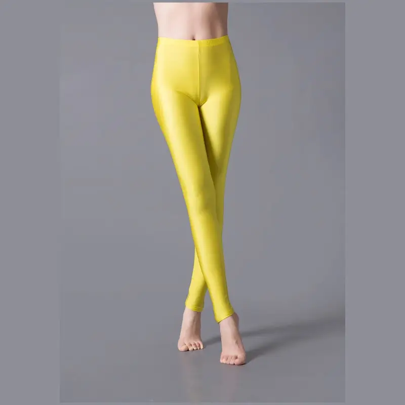 Purple Glossy Leggings for Dance Performance