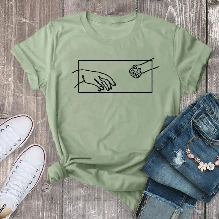 Black Graphic T-Shirt with Hand Design - Image 4