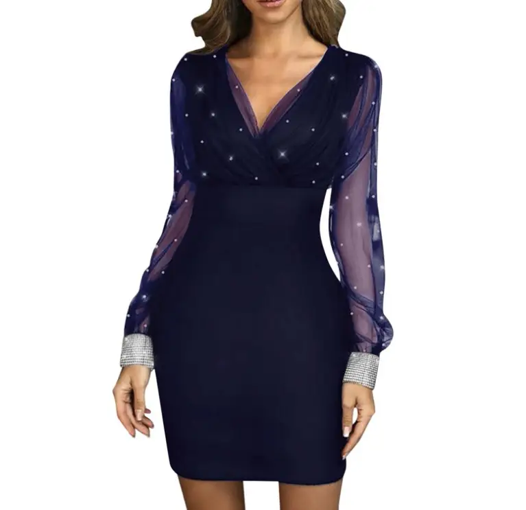 Maroon Mesh Bubble Dress Slim Sexy Miss Dress