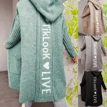 2025 Spring Hooded Knit Cardigan Women Red — feature 9