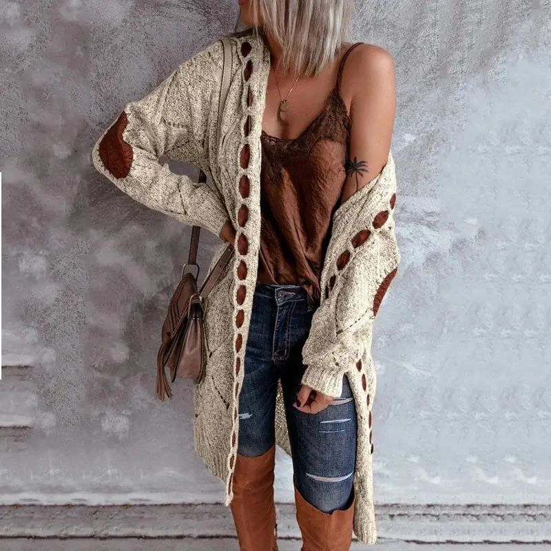 2025 Spring Hooded Knit Cardigan Women Red - Image 5