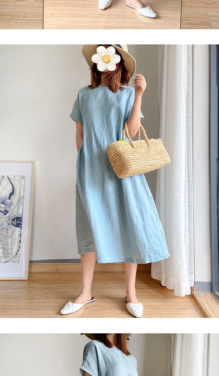 Loose Slimming Dress for Women Summer 2026 New Plus Size Fat mm Mid-Length Dress — feature 7