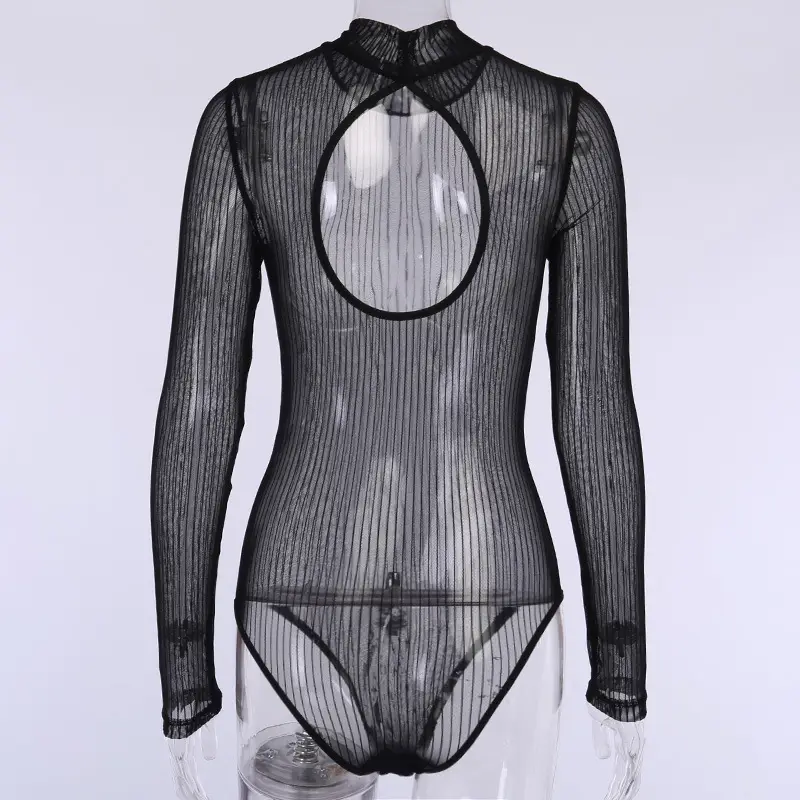 2025 Spring Backless Mesh Jump Suit Black — feature 10