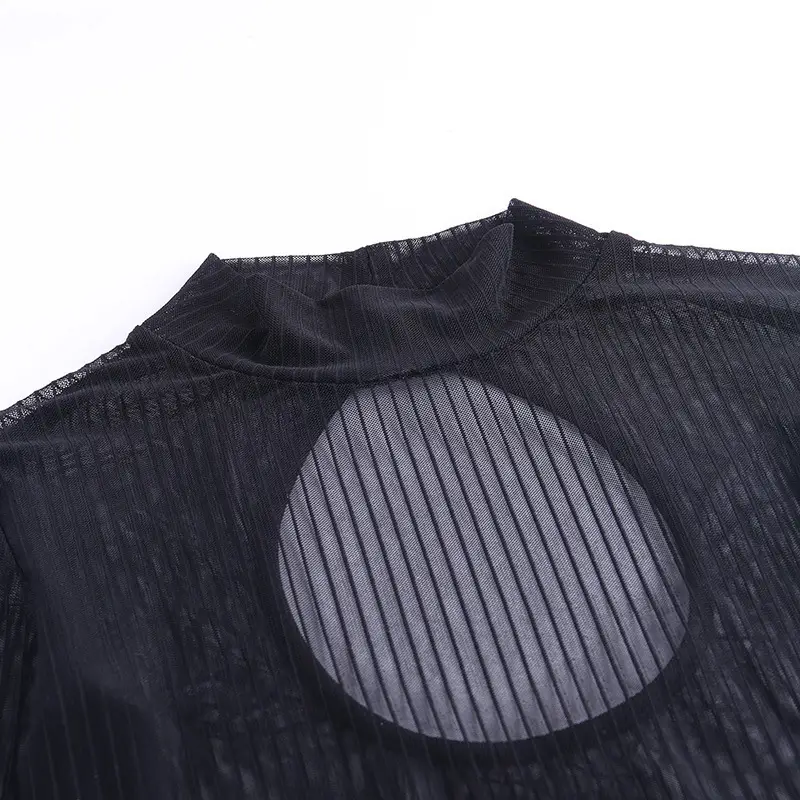 2025 Spring Backless Mesh Jump Suit Black — feature 11
