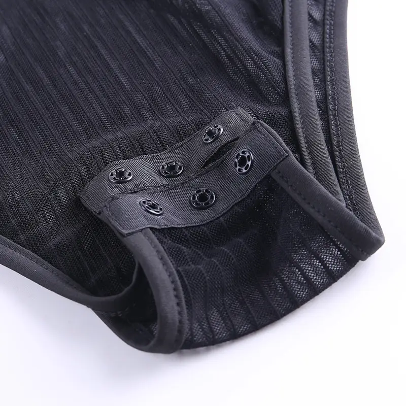 2025 Spring Backless Mesh Jump Suit Black — feature 13