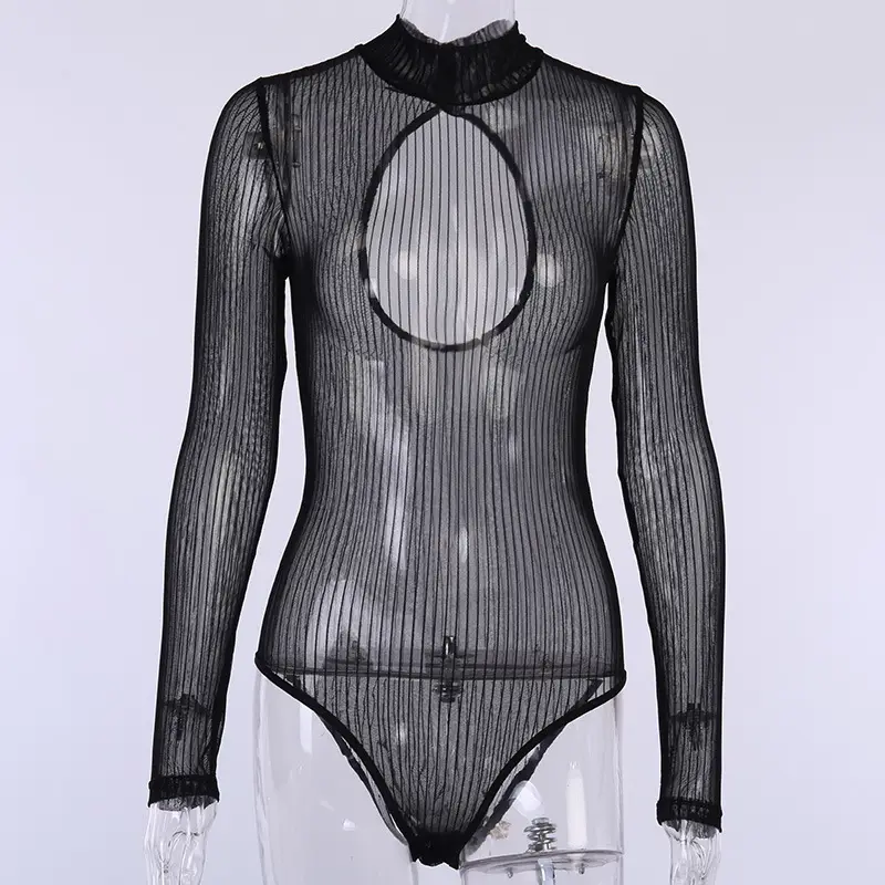 2025 Spring Backless Mesh Jump Suit Black — feature 8
