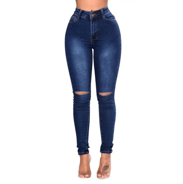 Women Slim Stretch Ripped Jeans Pencil Pants