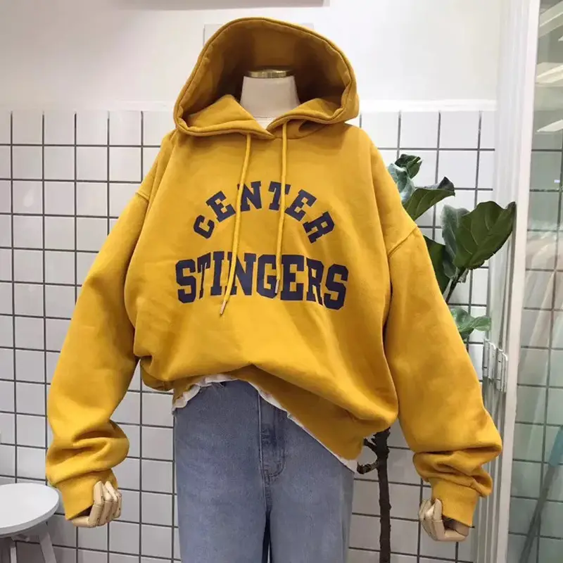 Women Fleece Lined Center Stingers Hoodie Yellow - Image 11