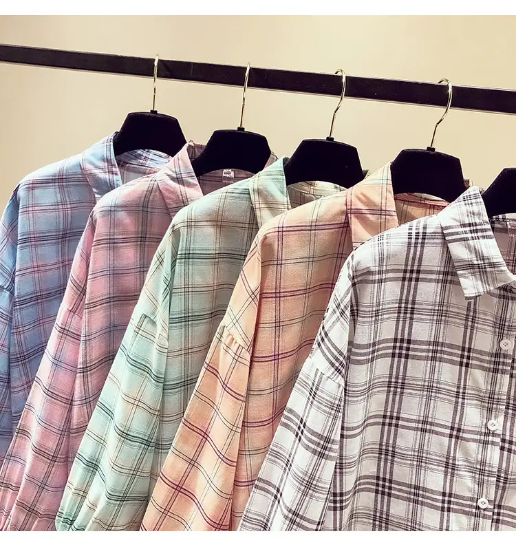 Women Plaid Long Sleeve Shirt Spring Summer 2025 — feature 10