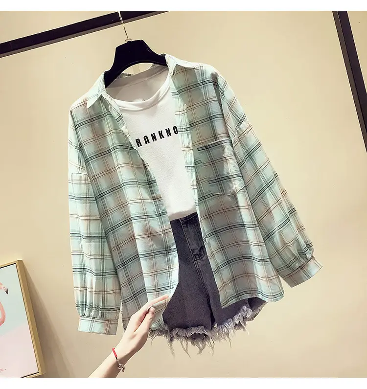 Women Plaid Long Sleeve Shirt Spring Summer 2025 — feature 12