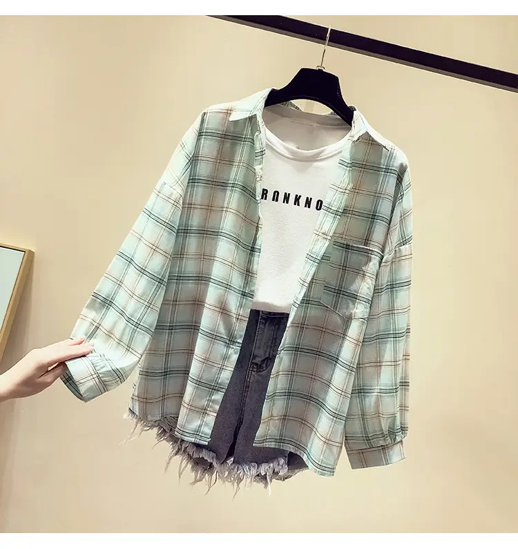Women Plaid Long Sleeve Shirt Spring Summer 2025 — feature 13