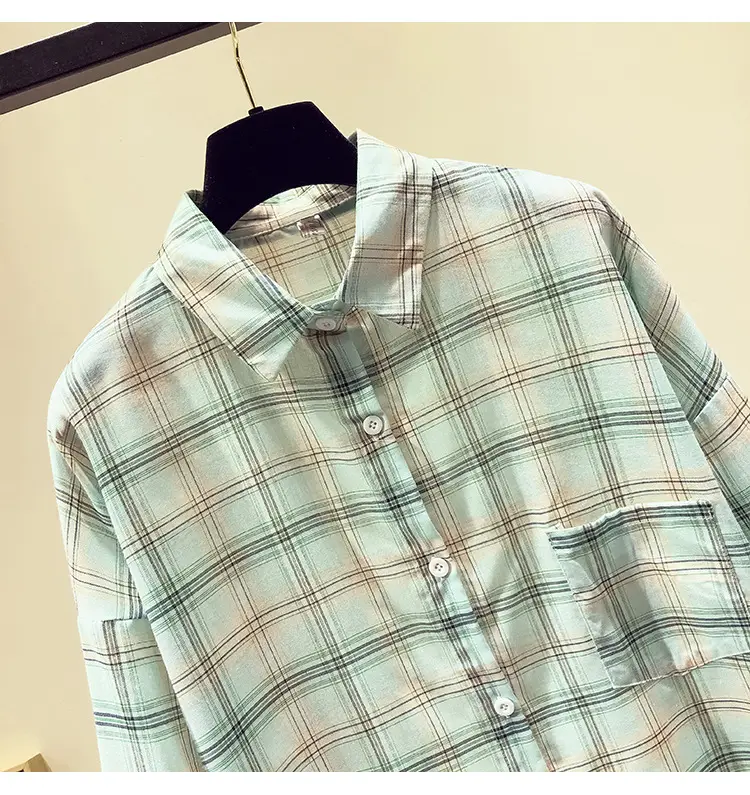Women Plaid Long Sleeve Shirt Spring Summer 2025 — feature 15