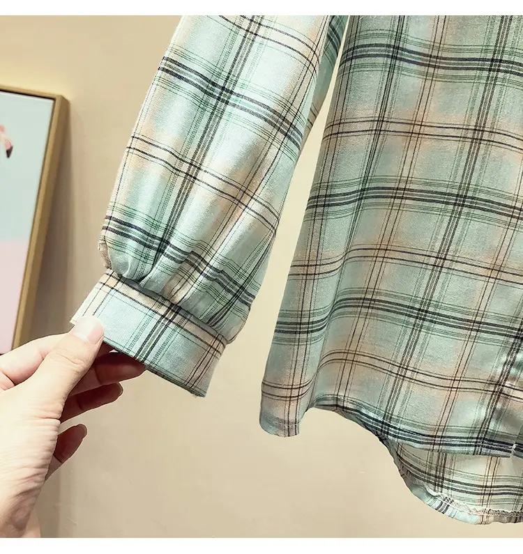 Women Plaid Long Sleeve Shirt Spring Summer 2025 — feature 16