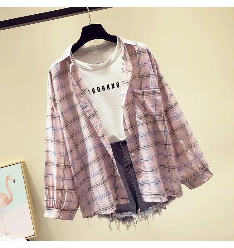 Women Plaid Long Sleeve Shirt Spring Summer 2025 — feature 17