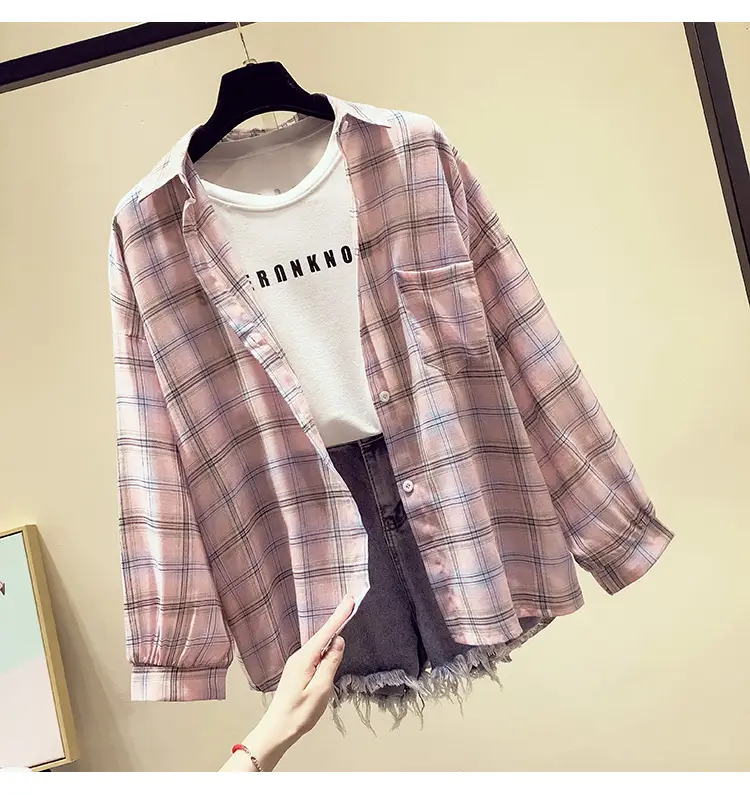 Women Plaid Long Sleeve Shirt Spring Summer 2025 — feature 18