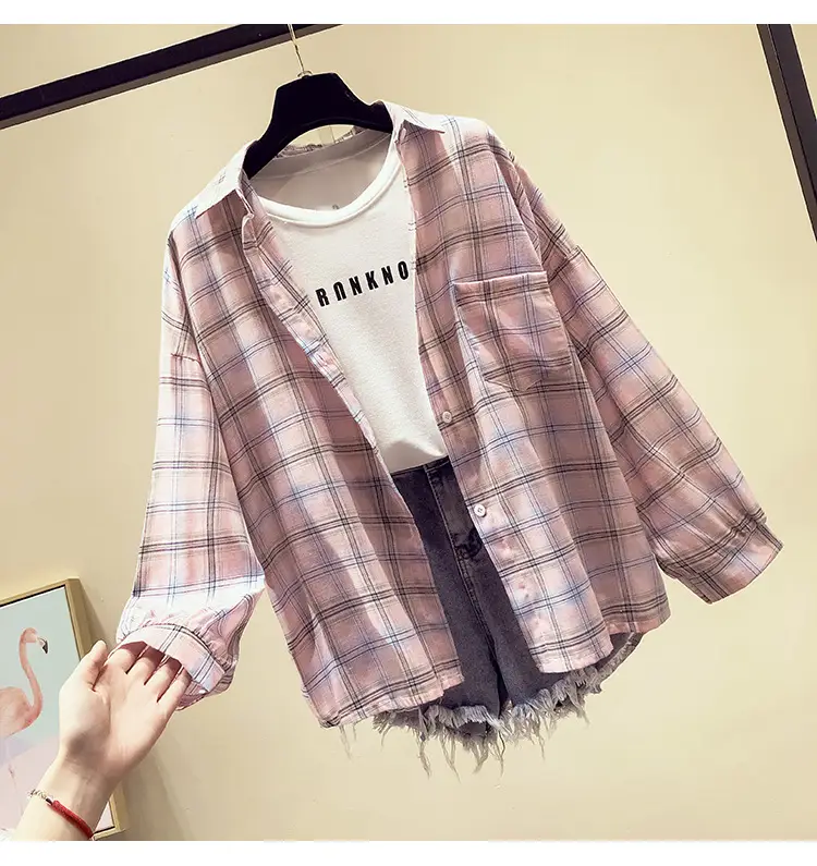 Women Plaid Long Sleeve Shirt Spring Summer 2025 — feature 19