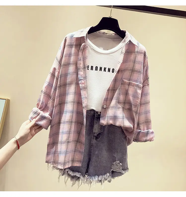 Women Plaid Long Sleeve Shirt Spring Summer 2025 — feature 20