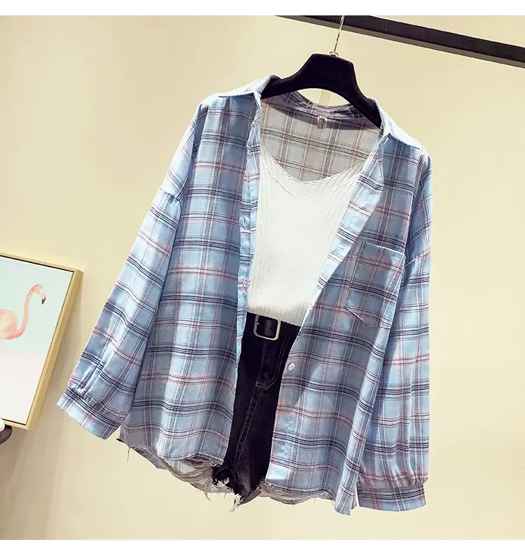Women Plaid Long Sleeve Shirt Spring Summer 2025 — feature 31
