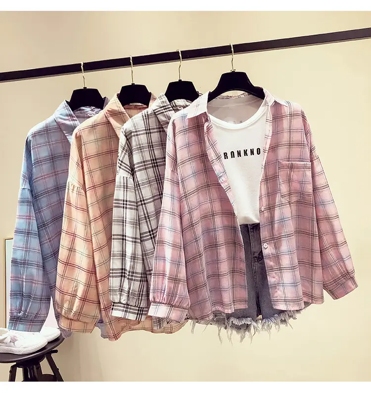 Women Plaid Long Sleeve Shirt Spring Summer 2025 — feature 8
