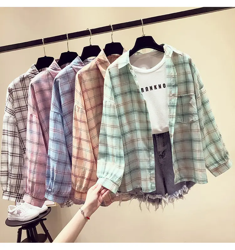 Women Plaid Long Sleeve Shirt Spring Summer 2025 — feature 9