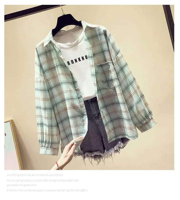 Women Plaid Long Sleeve Shirt Spring Summer 2025 - Image 2