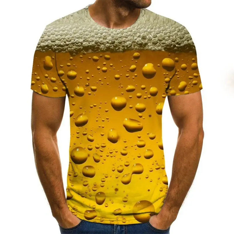 3D Beer T-Shirt Men Women Short Sleeve Wet Print — feature 4