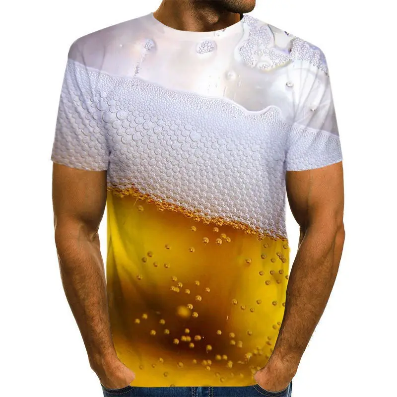 3D Beer T-Shirt Men Women Short Sleeve Wet Print — feature 6