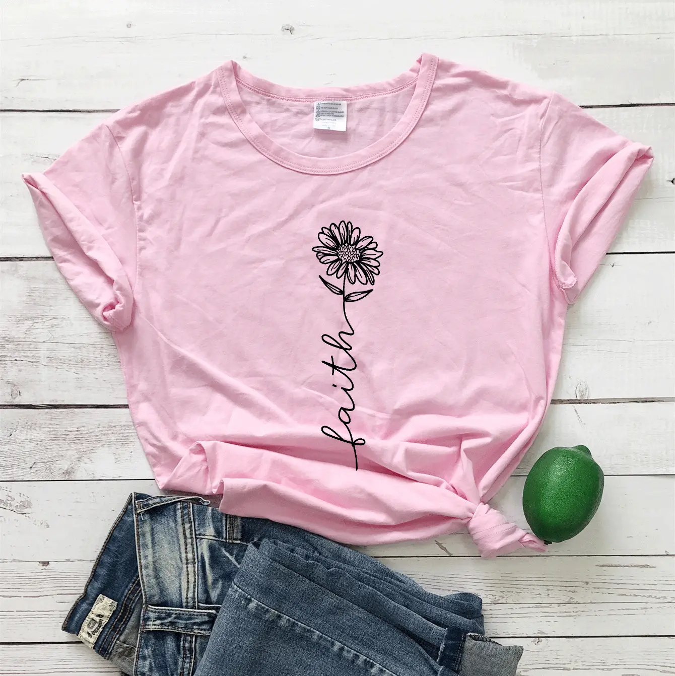 Black Faith Sunflower T-Shirt Short Sleeve - Image 6
