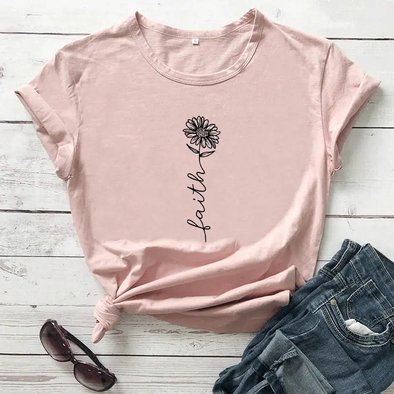 Black Faith Sunflower T-Shirt Short Sleeve - Image 8