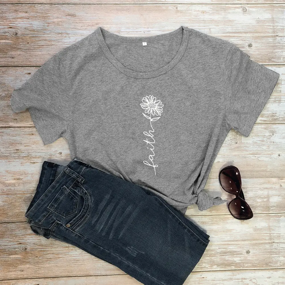 Black Faith Sunflower T-Shirt Short Sleeve - Image 9