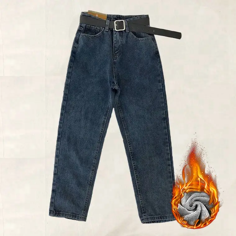Women Vintage Light Blue Jeans High Waist Wide Leg
