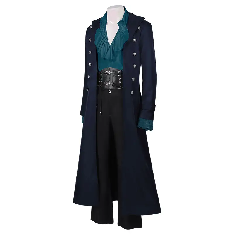 Medieval Steampunk Vintage Gothic Coat Trenchcoat Mid-Long - Image 7