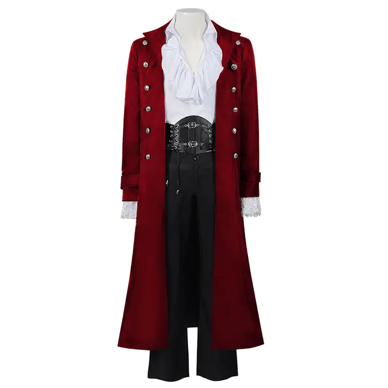 Medieval Steampunk Vintage Gothic Coat Trenchcoat Mid-Long - Image 8