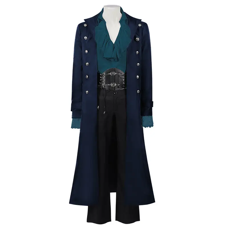 Medieval Steampunk Vintage Gothic Coat Trenchcoat Mid-Long — feature 13