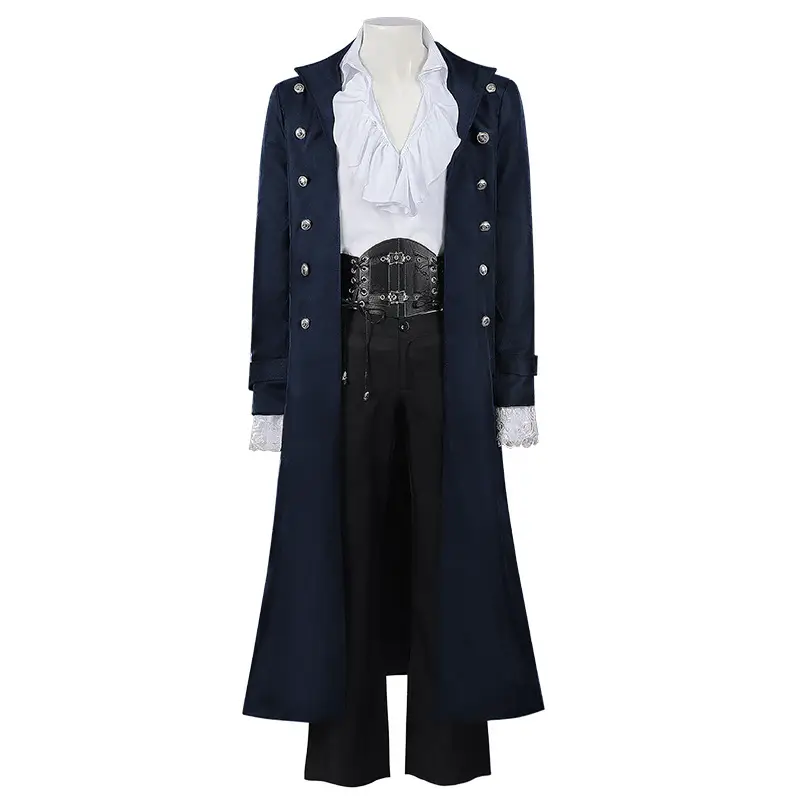 Medieval Steampunk Vintage Gothic Coat Trenchcoat Mid-Long — feature 9