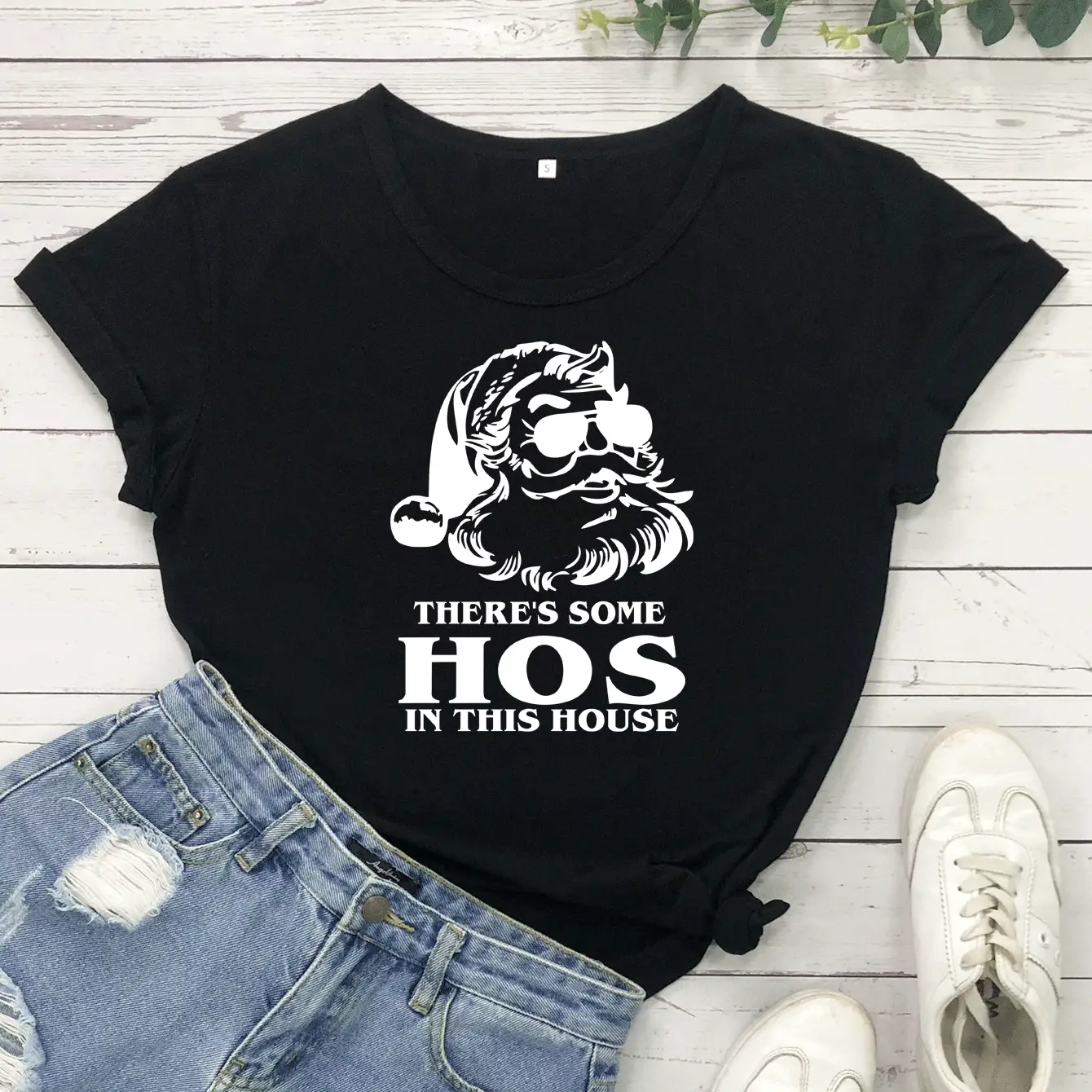 Christmas T-Shirt Santa Claus Hog Print Maroon - Image 2