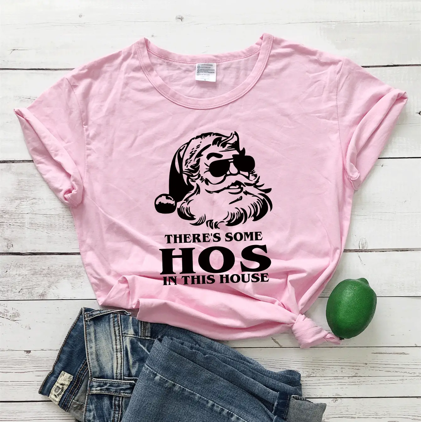 Christmas T-Shirt Santa Claus Hog Print Maroon - Image 6